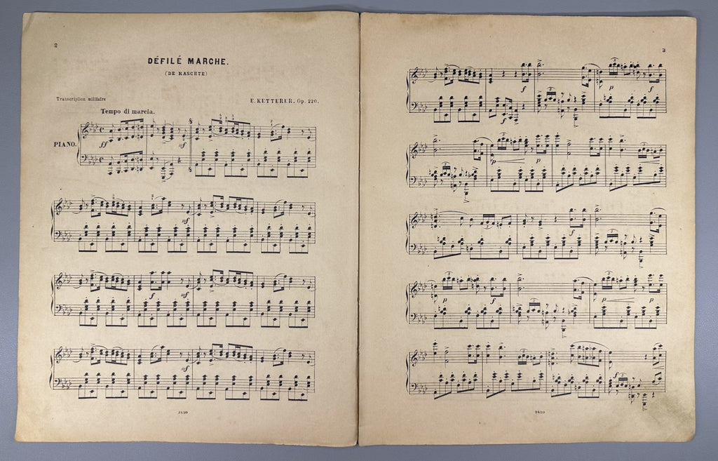 Eugène Ketterer Défilé-marche (de Kaschte) Military Transcription for Piano 1900