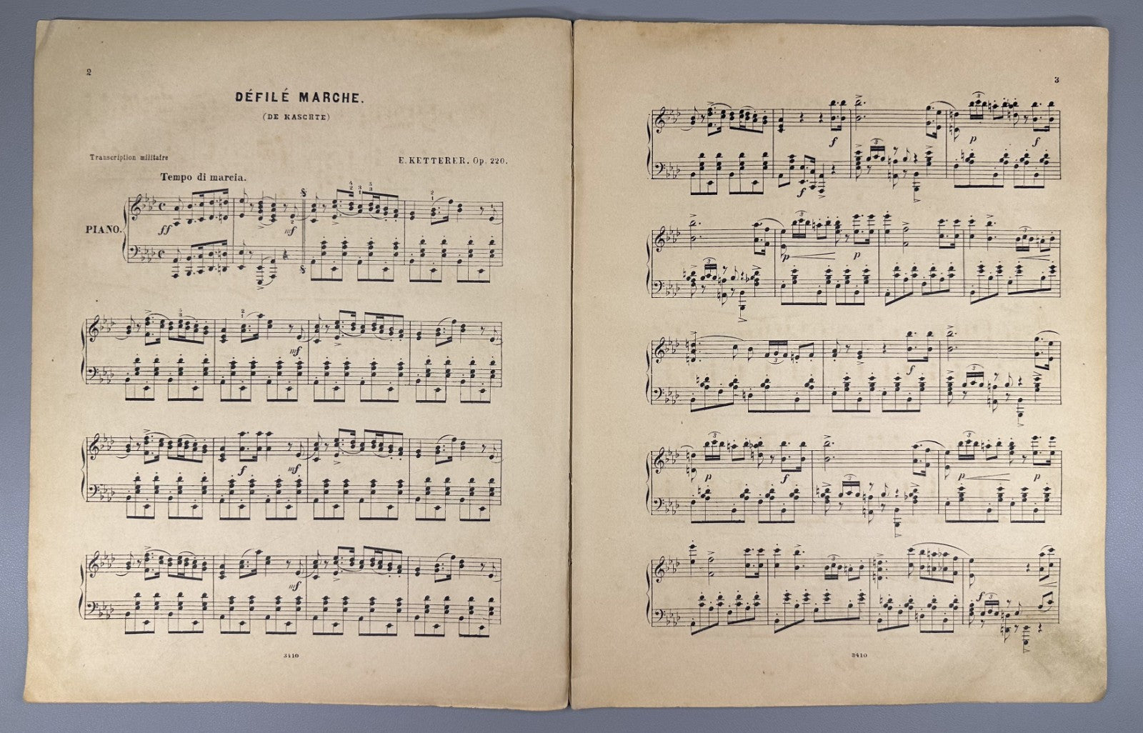 Eugène Ketterer Défilé-marche (de Kaschte) Military Transcription for Piano 1900