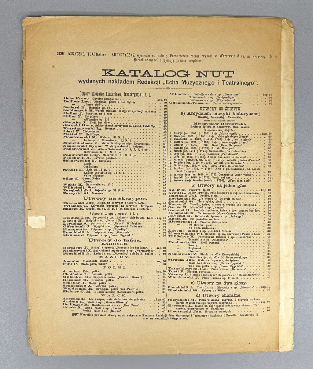 Lot of 3 Ignacy Jan Paderewski Sheet Music Piano Scores 1880 Warsaw Rajchman
