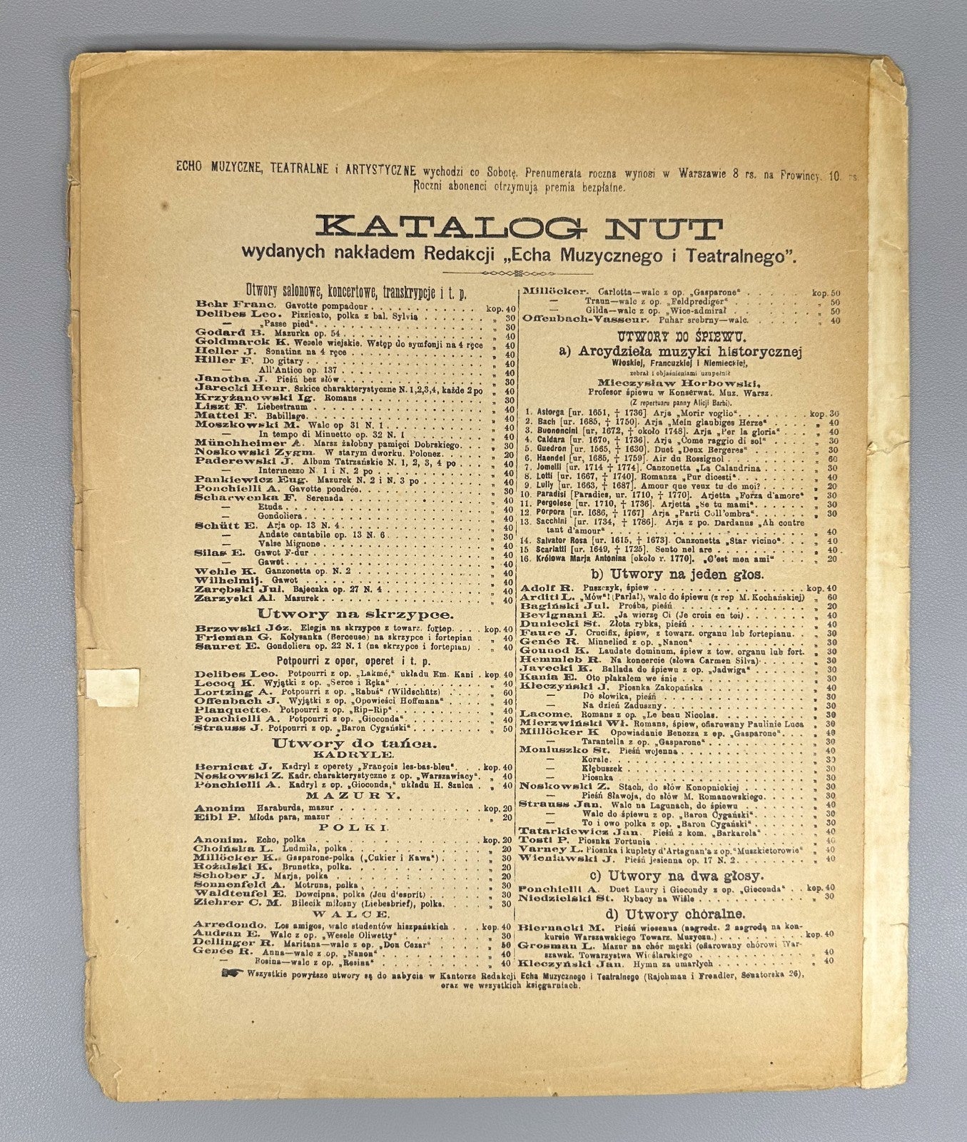 Lot of 3 Ignacy Jan Paderewski Sheet Music Piano Scores 1880 Warsaw Rajchman