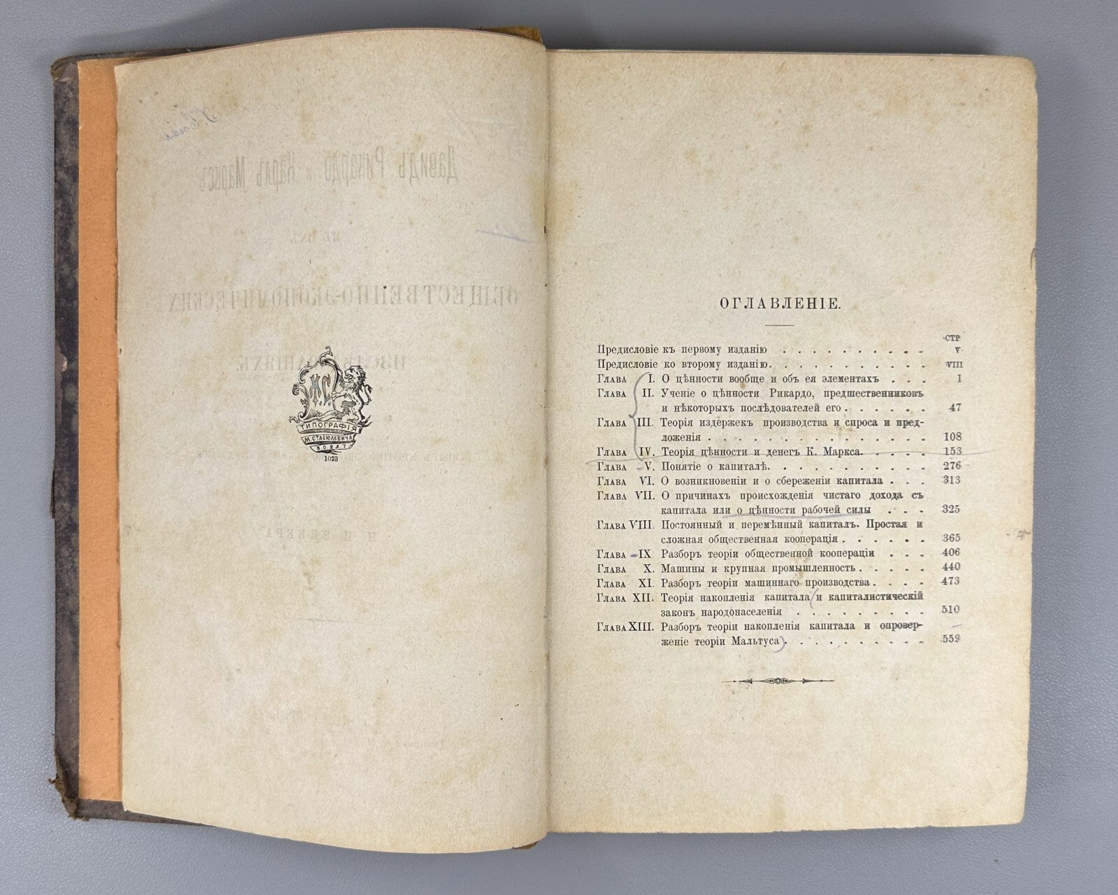 1st ed. Zieber D. Ricardo K. Marx Economic research 1885 Зибер Рикардо Маркс RR