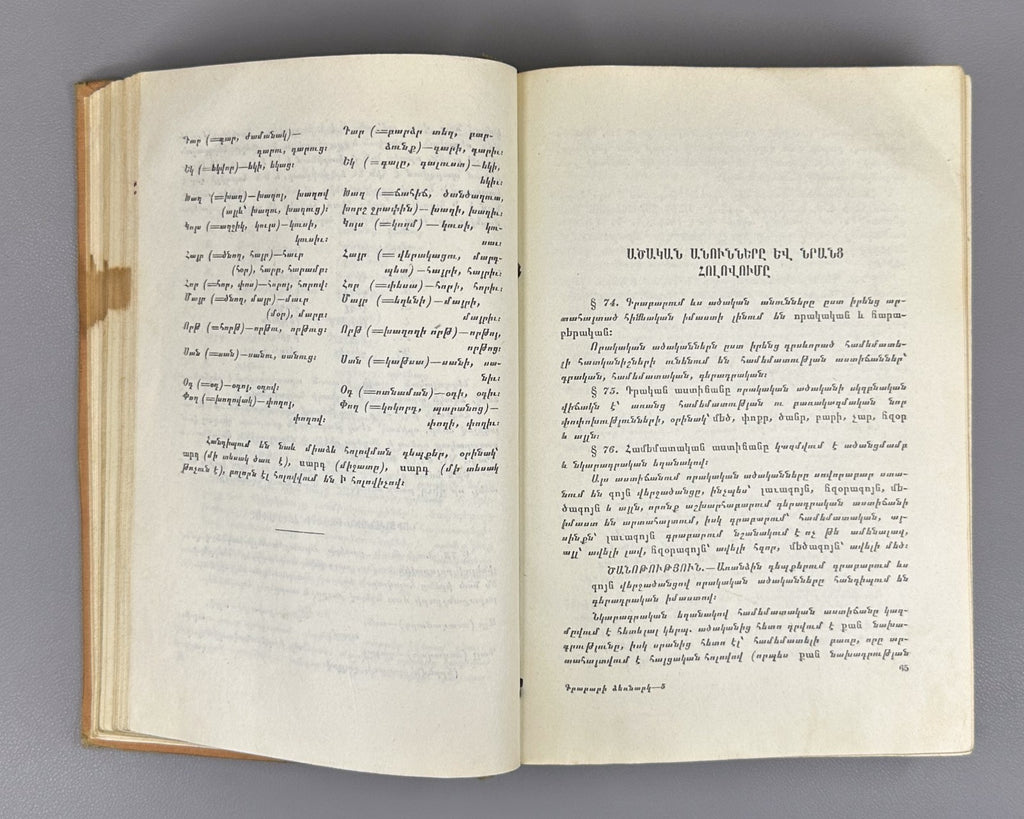 Old Armenian Abrahamyan Grabar 1958 Գրաբարի ձեռնարկ  Աբրահամյան