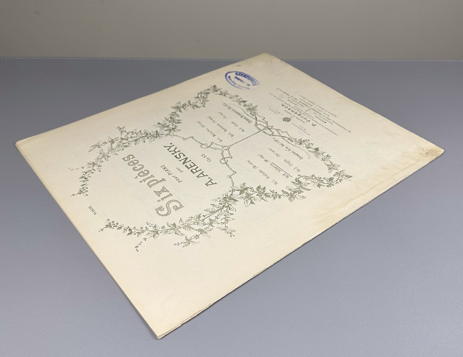 Arensky 6 Pièces pour piano Scherzo Allegro 1901 Аренский Соч. 53 № 2 фортепиано