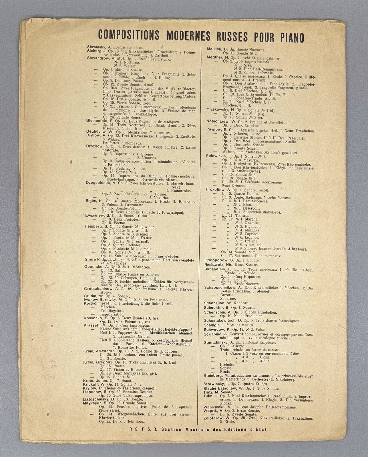 Arensky Etude Op. 25, No. 3 Sheet Music 1927 Аренский Этюд Соч. 25, № 3