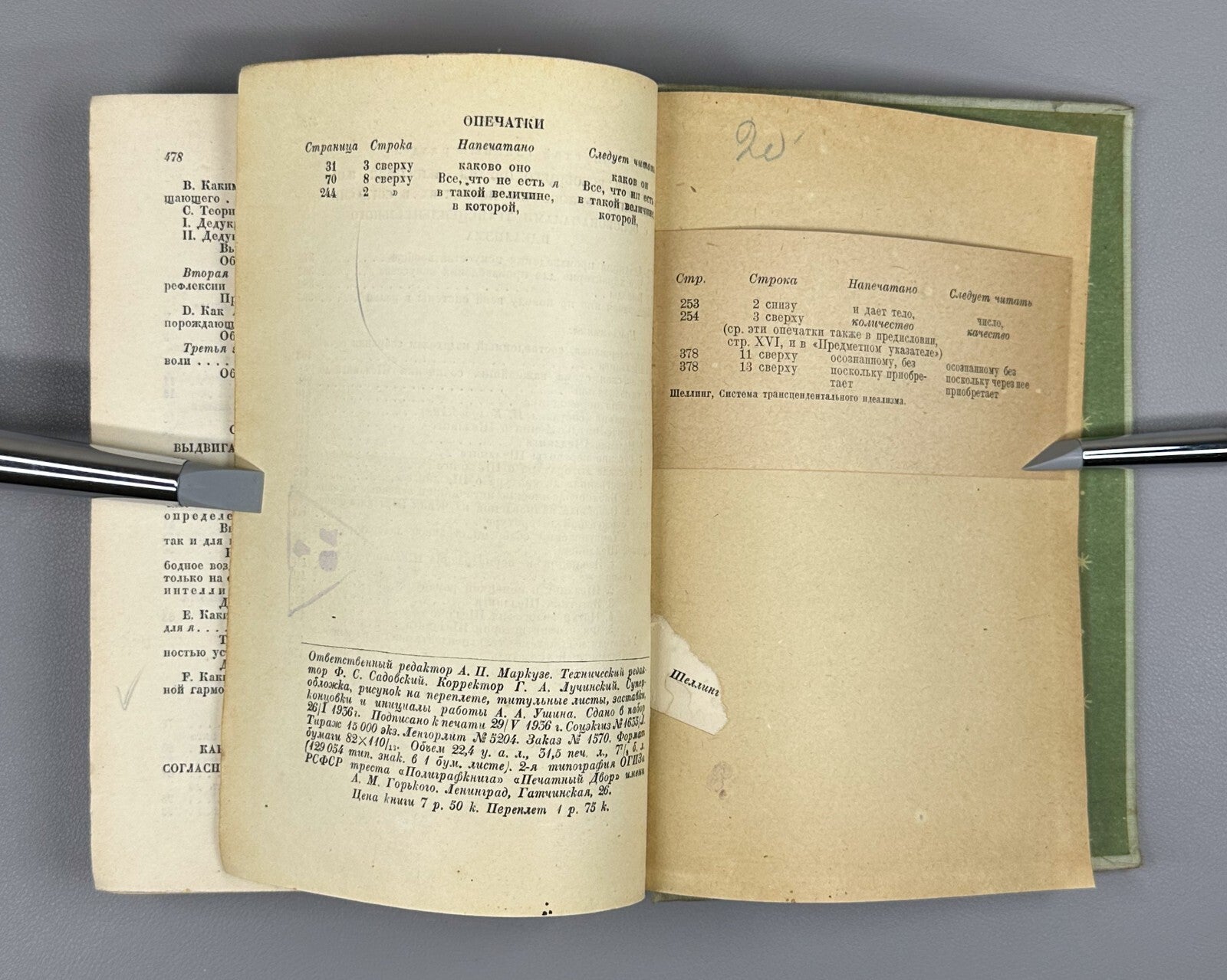 1st ed. Schelling The System of Transcendental Idealism 1936 Шеллинг Идеализм