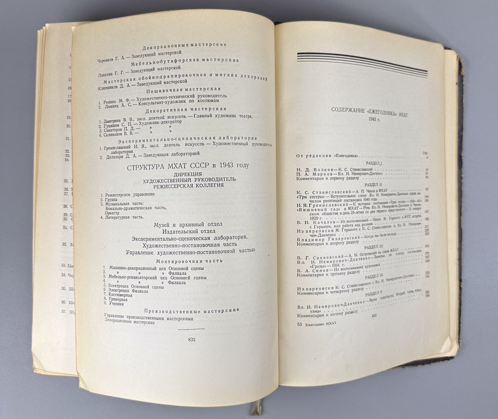 Ежегодник Московского Художественного Театра 1943 Yearbook MKhAT Theatre 1945