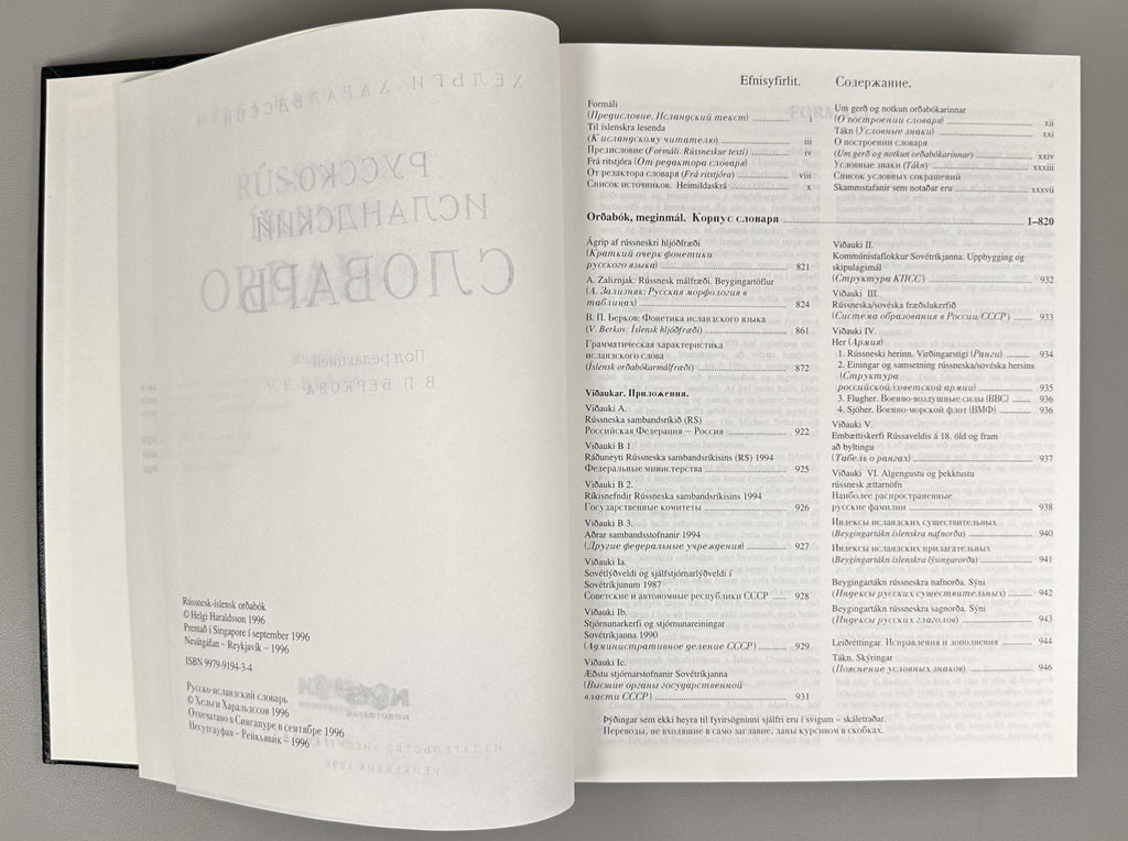 Rússnesk-íslensk orðabók Russian-Icelandic Dictionary Русско-Исландский словарь
