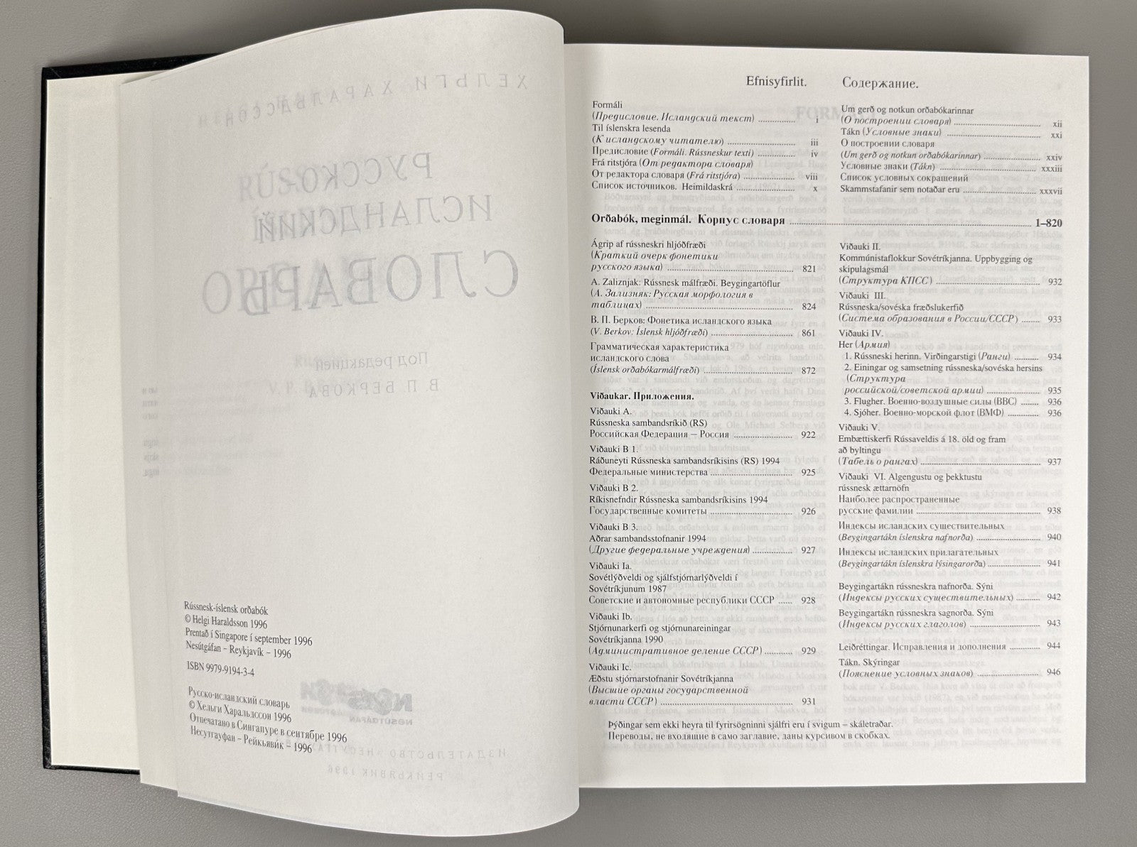 Rússnesk-íslensk orðabók Russian-Icelandic Dictionary Русско-Исландский словарь