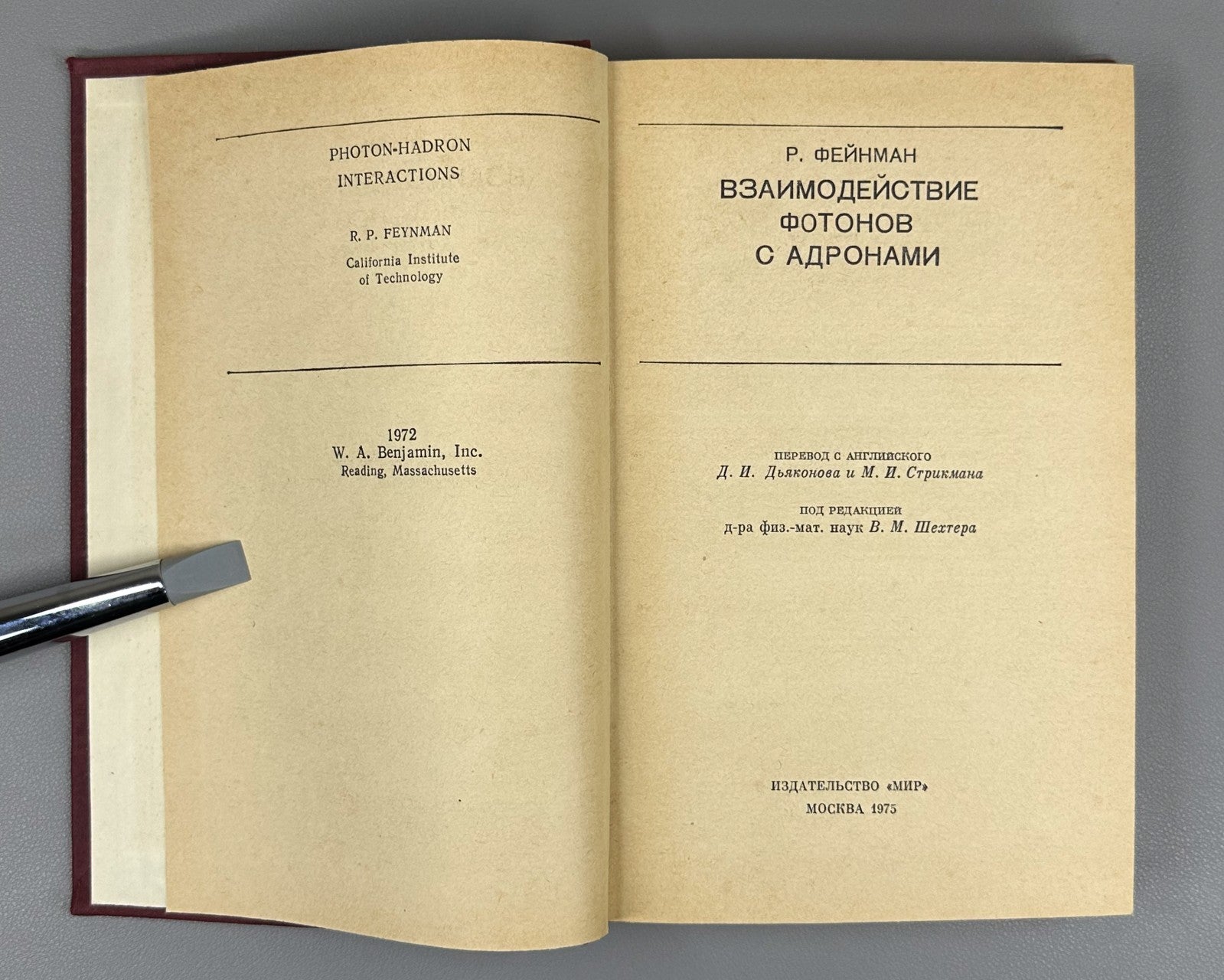 Фейнман Взаимодействие фотонов с адронами 1975 Feynman Photon-Hadron Interaction