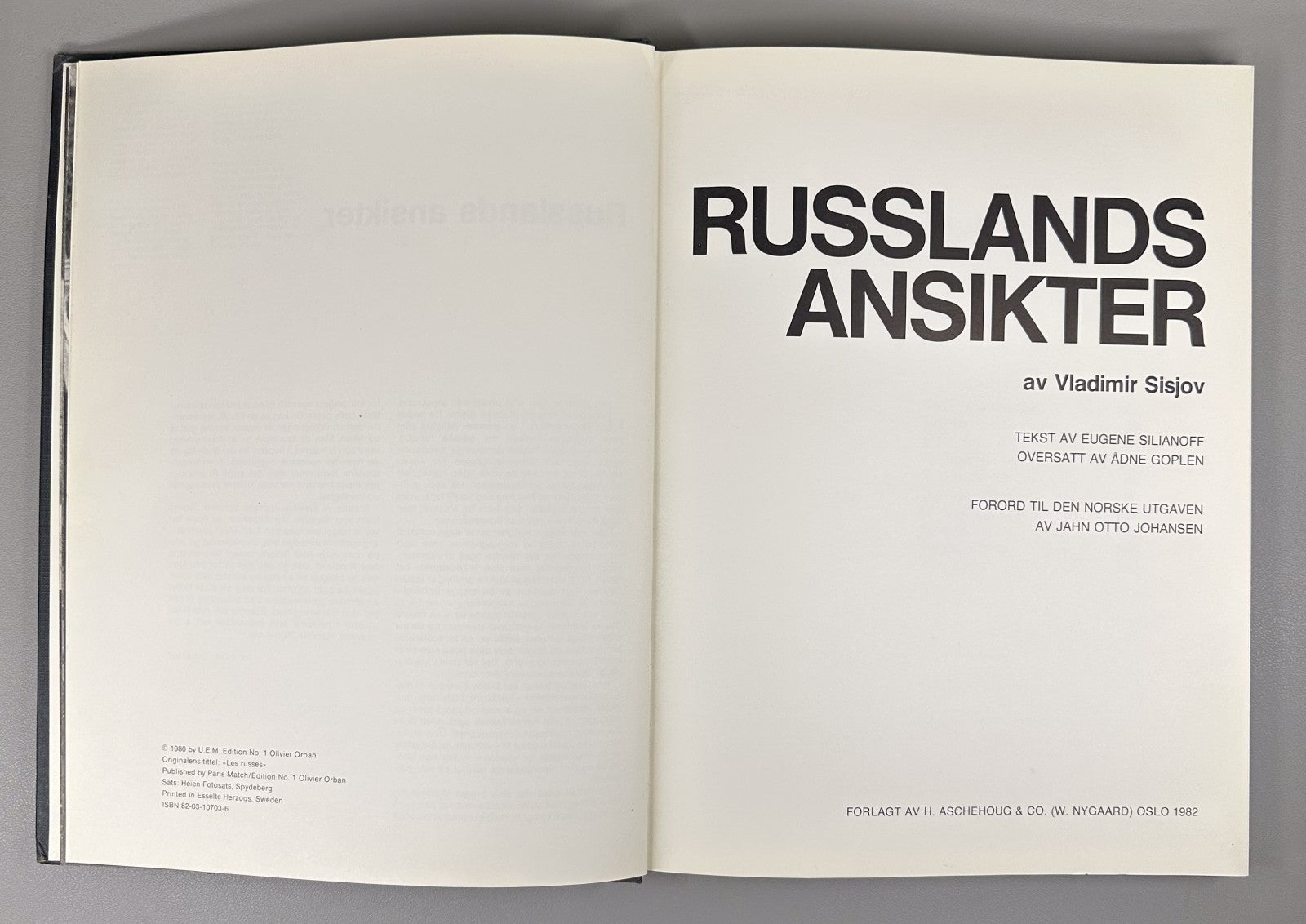 Autograph Vladimir Sichov Faces of Russia 1982 Sisjov Russlands ansikter Photos