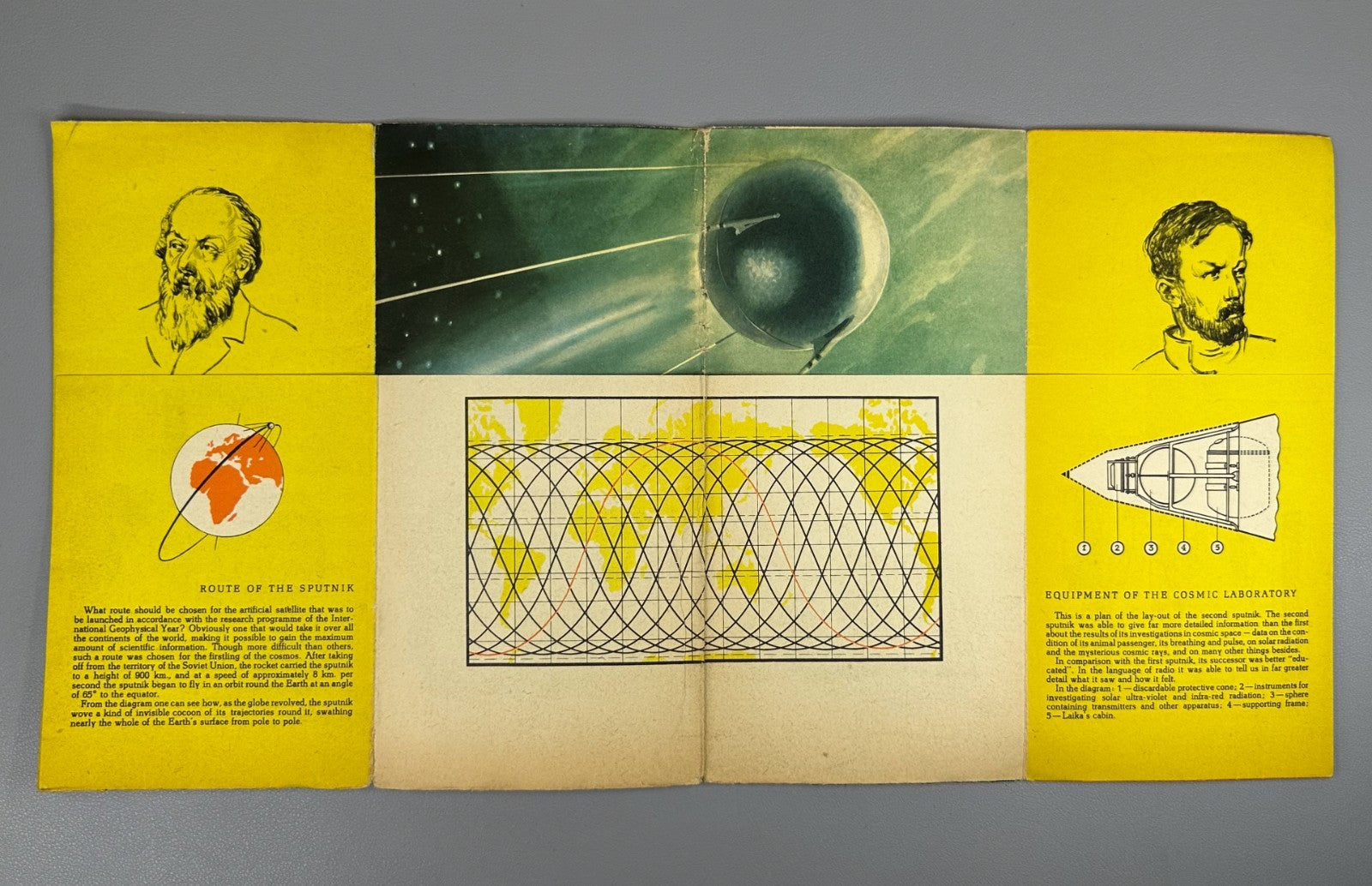 Vintage brochure for Soviet Union pavilion 1958 Facing the Cosmos USSR