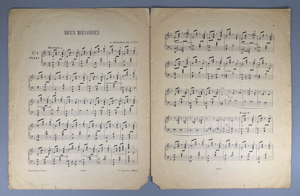Lot of 4 Anton Rubinstein Sheet Music Piano Score Lifetime 1890 Moscow 1st ed.