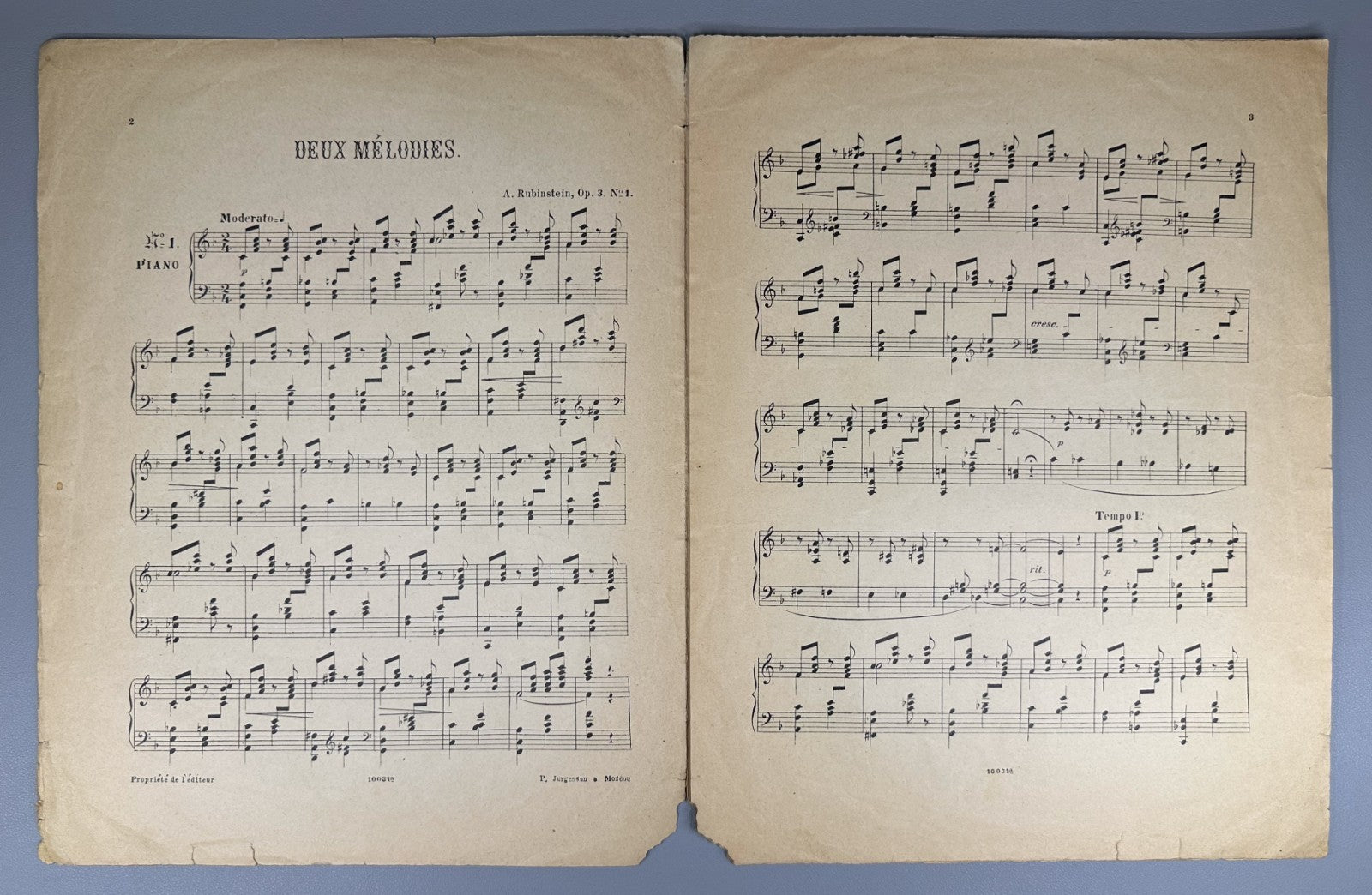 Lot of 4 Anton Rubinstein Sheet Music Piano Score Lifetime 1890 Moscow 1st ed.