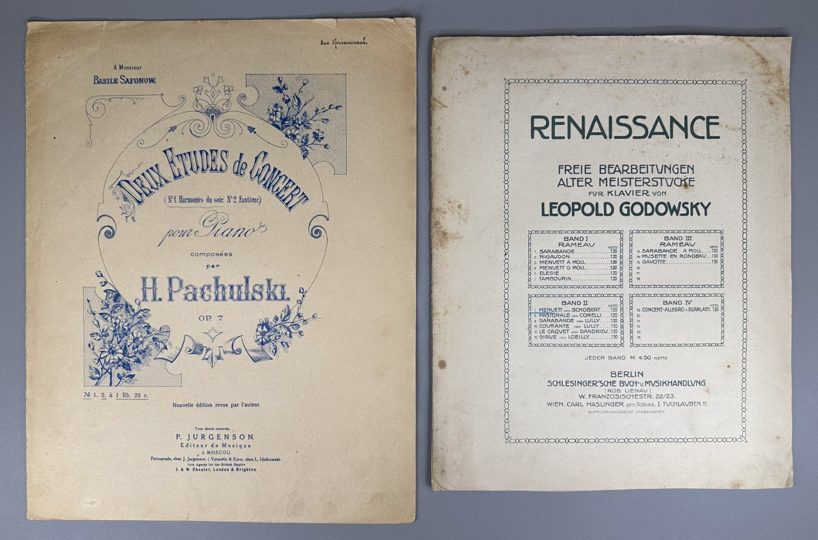 Lot of 14 Sheet Music Piano Scores 19th Early 20th Pachulski Godowsky Jurgenson