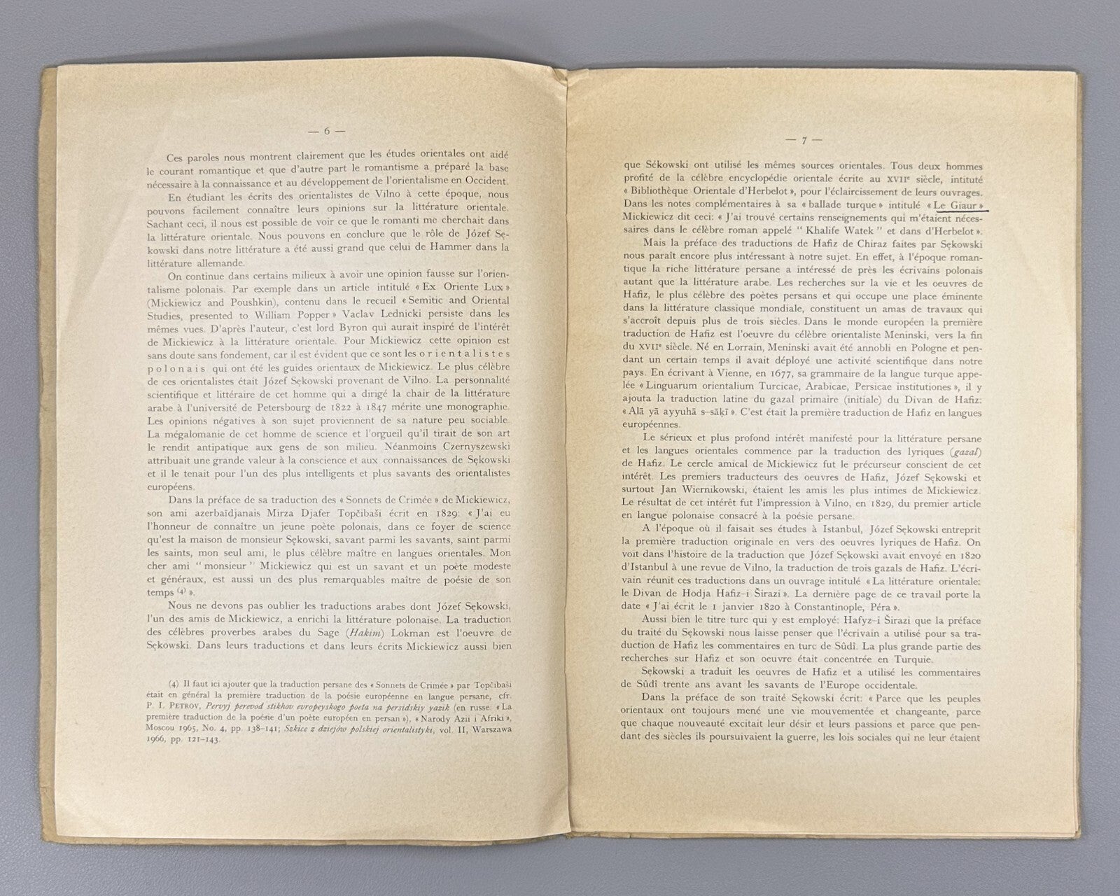 Autograph 1968 Zajaczkowski Mickiewicz et l'Orient Mickiewicz and the Orient