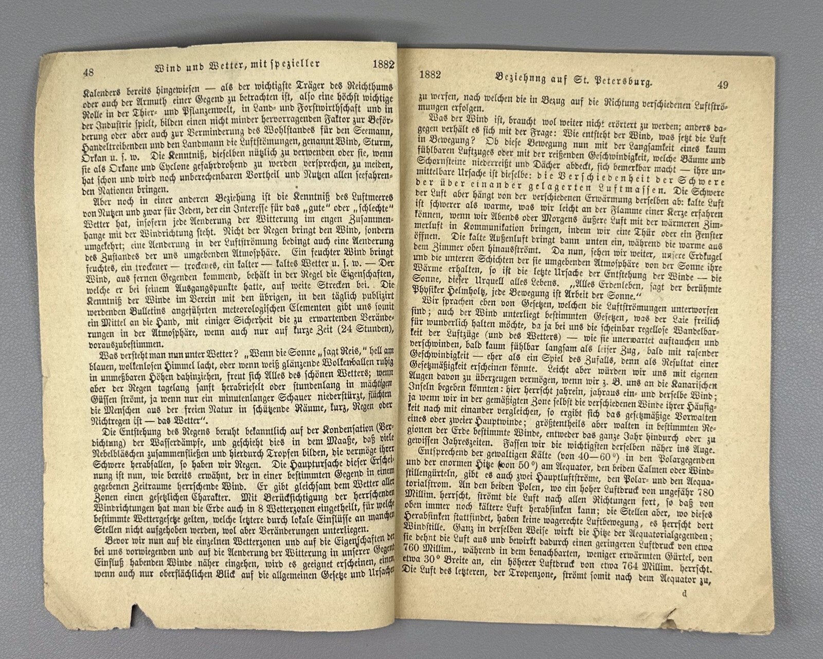 Autograph O. Metz Wind und Wetter 1882 Wind and Weather Special Reference Rare