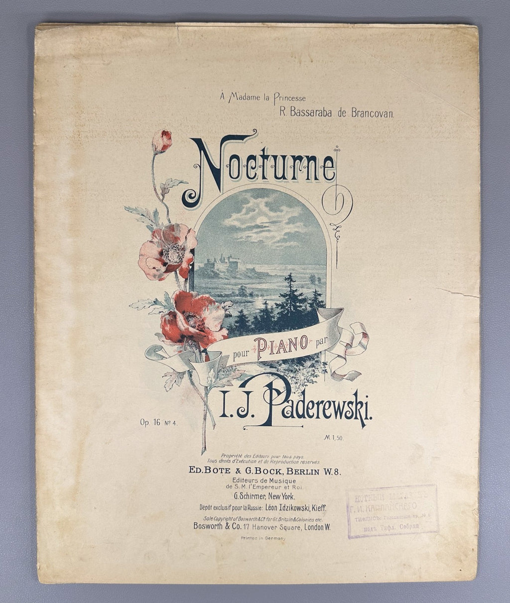 Lot of 3 Ignacy Jan Paderewski Sheet Music Piano Scores 1880 Warsaw Rajchman