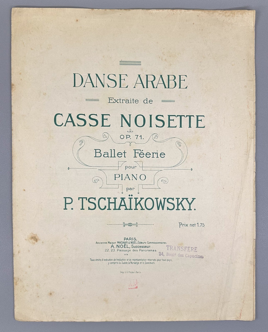 Tchaikovsky Nutcracker Arab Dance piano Sheet music Чайковский Щелкунчик Ноты