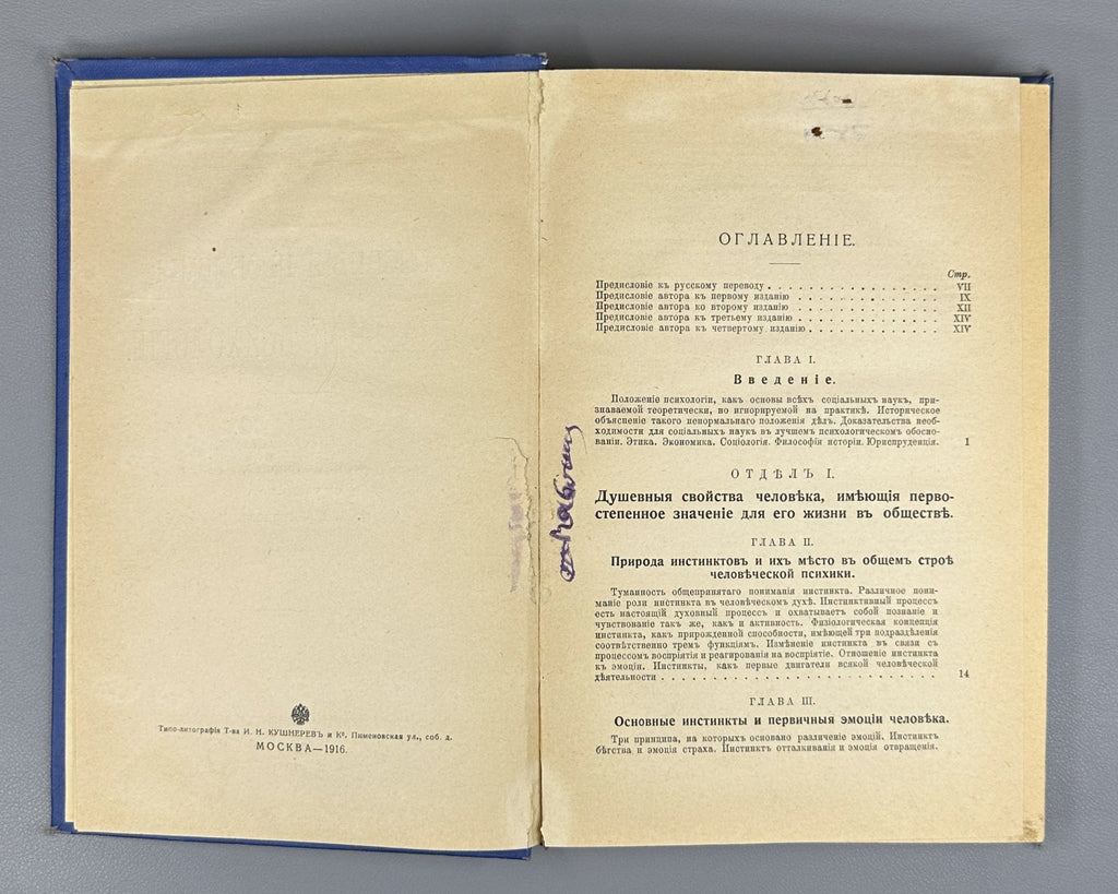 1st ed. in Ru McDougall 1916 Мак-Дауголл Основные проблемы социальной психологии