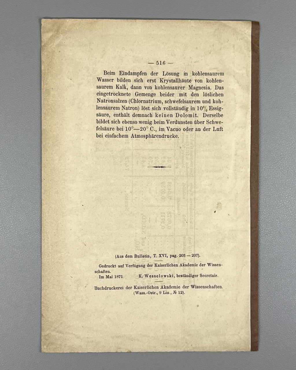 Autograph Prof. Dr. C. Schmidt Essbare Erden 1871 Edible soils Science