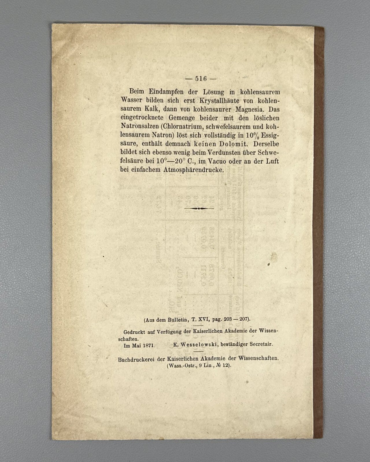 Autograph Prof. Dr. C. Schmidt Essbare Erden 1871 Edible soils Science