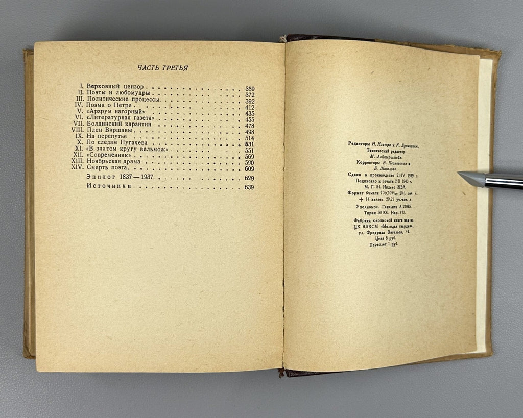 Grossman Pushkin Issue 6-8 Biographies 1939 Гроссман Пушкин ЖЗЛ Выпуск 6-8
