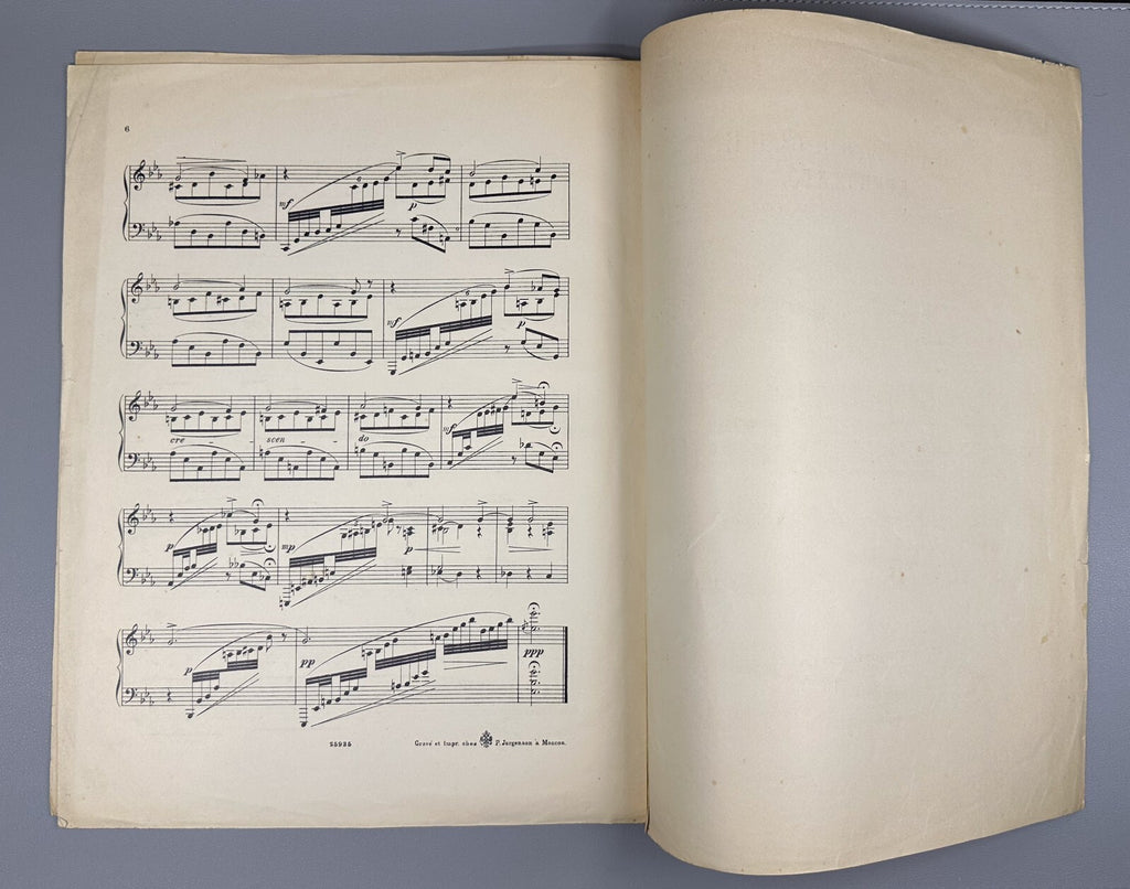 1st ed. Arensky By the Sea Andante Sostenuto 1901 Аренский У моря Соч. 52, № 1