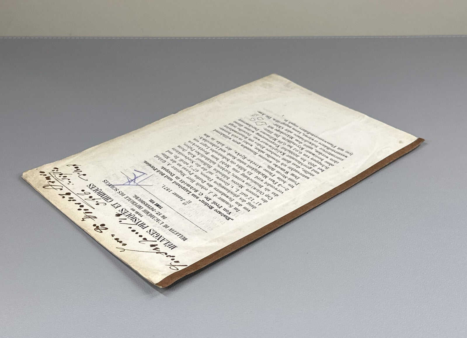 Autograph Prof. Dr. C. Schmidt Essbare Erden 1871 Edible soils Science