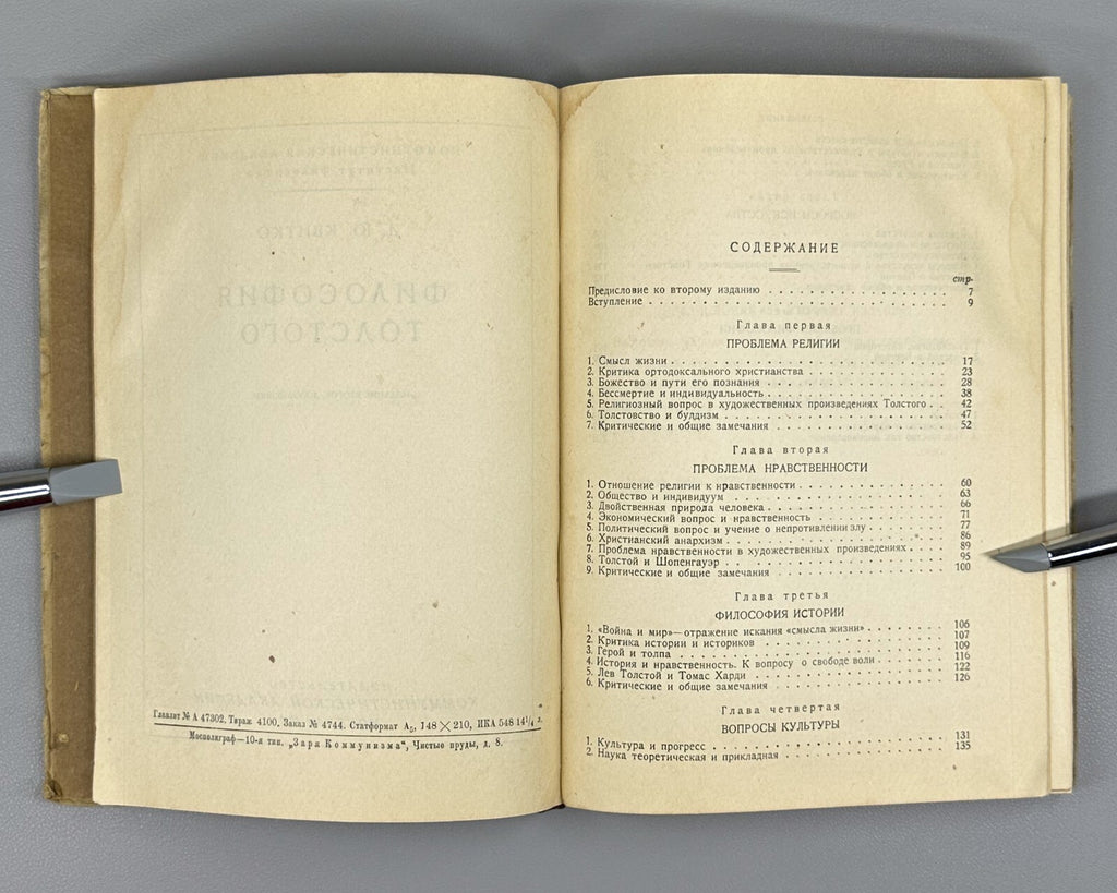 Kvitko Tolstoy's Philosophy Russian book 1930 Квитко Философия Толстого