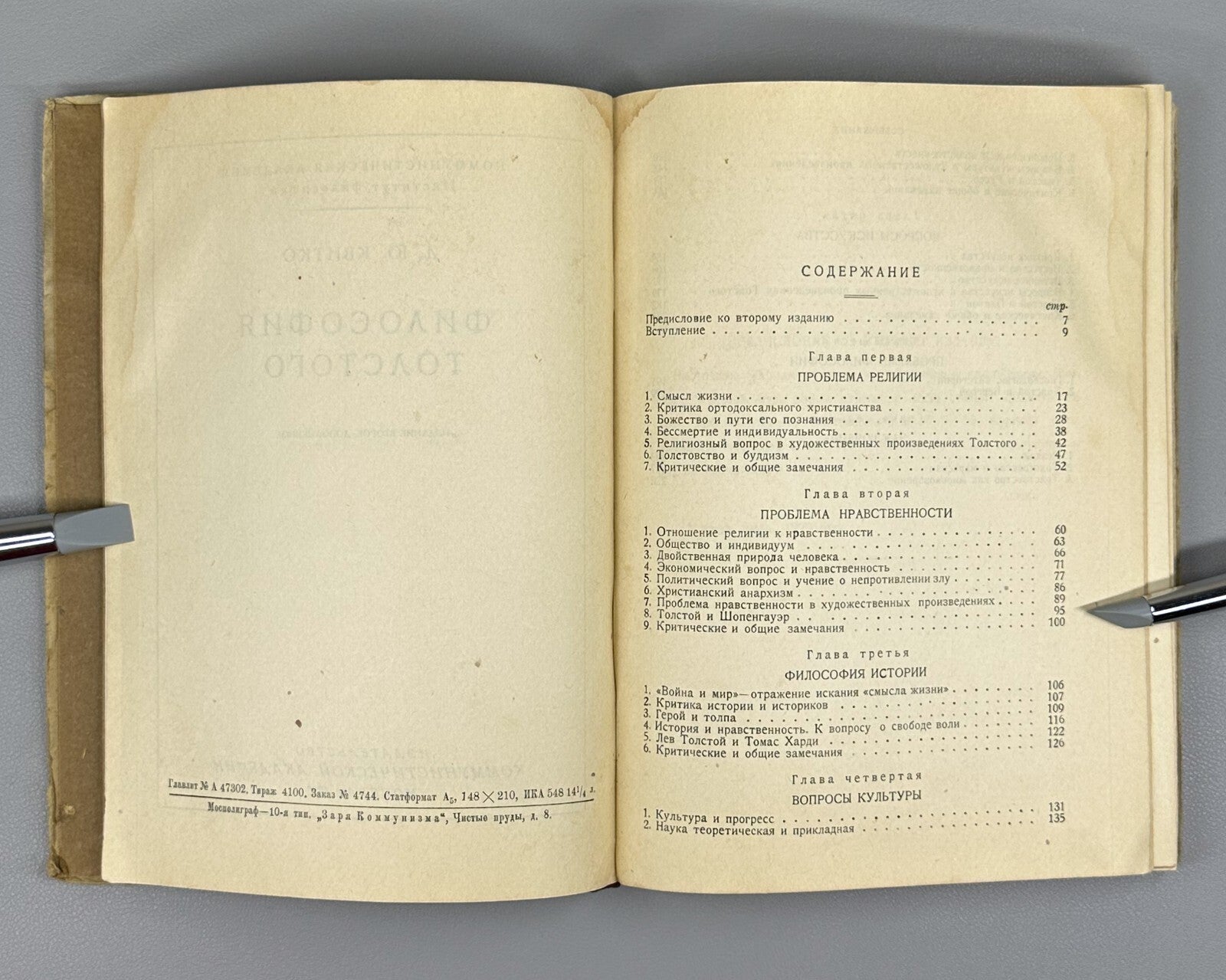 Kvitko Tolstoy's Philosophy Russian book 1930 Квитко Философия Толстого