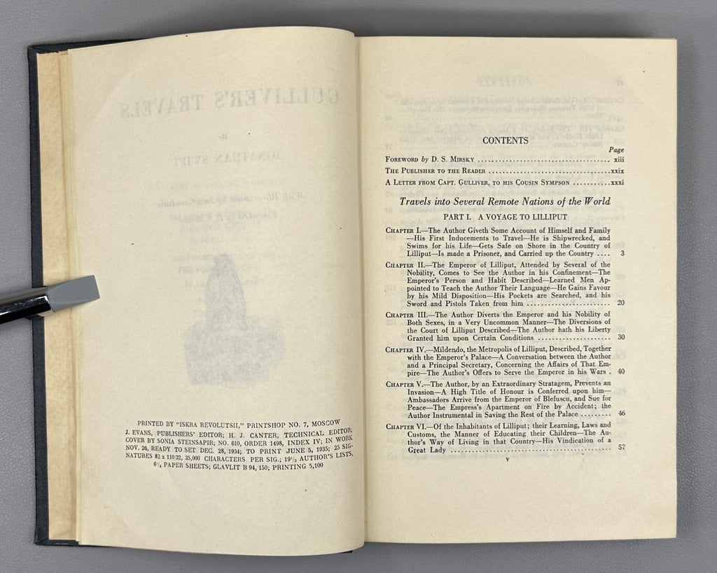 Jonathan Swift Gulliver's Travels 1935 USSR edition Moscow Soviet Rare