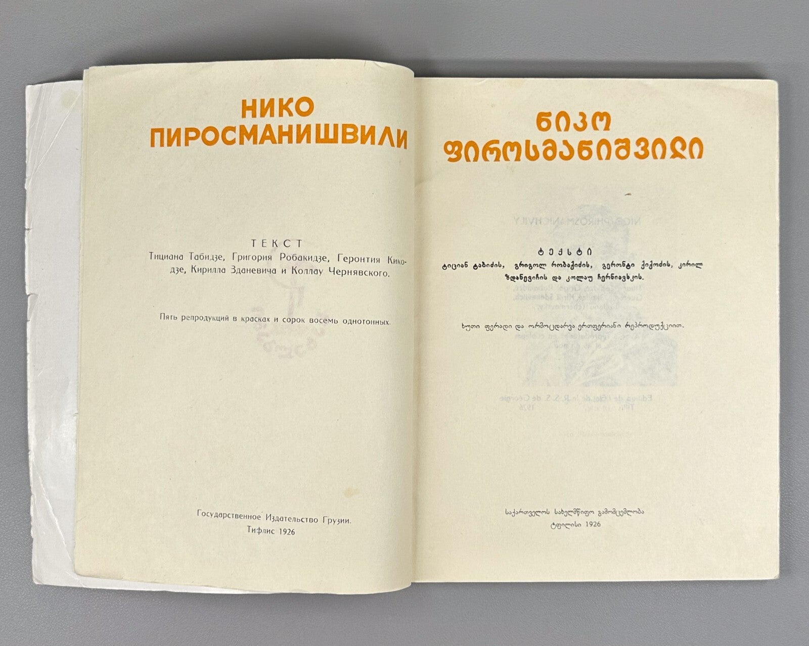 Niko Pirosmanishvili Pirosmani 1996 Reprint 1926 Tabidze Robakidze Zdanevich