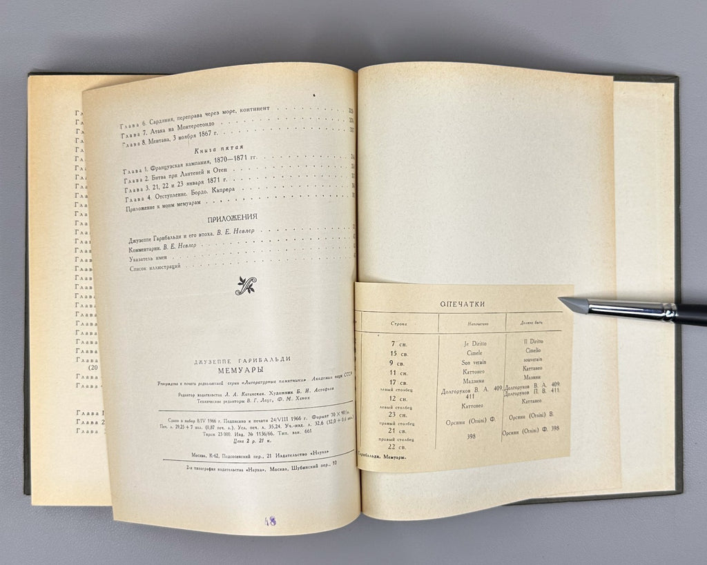 Garibaldi Memoirs 1966 Гарибальди Мемуары Литературные памятники