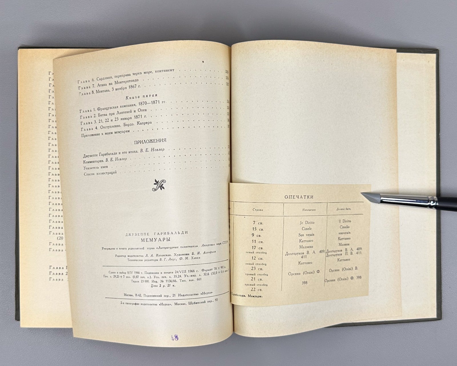 Garibaldi Memoirs 1966 Гарибальди Мемуары Литературные памятники