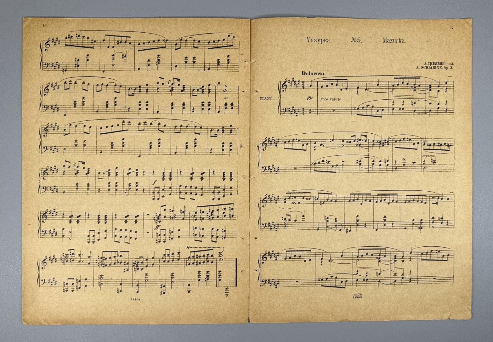 Scriabin Ten Mazurkas piano Op. 3 Sheet music 1933 Скрябин Десять мазурок Ноты