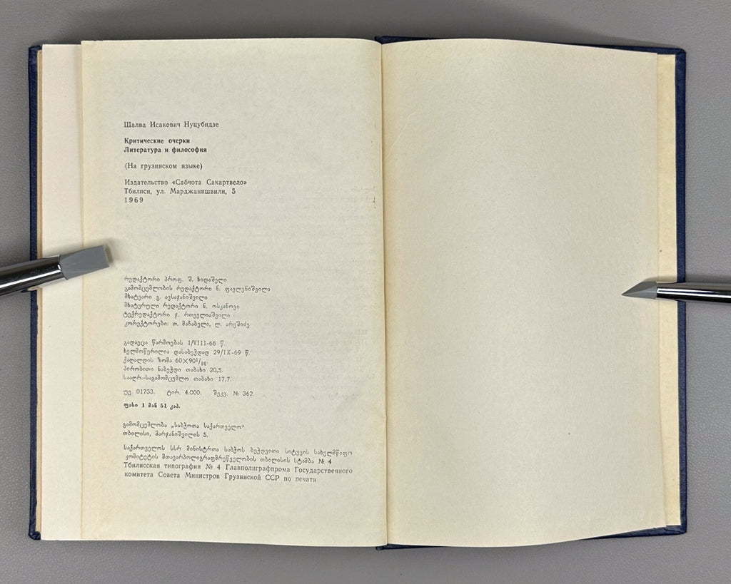 Shalva Nutsubidze Critical Essays Literature and Philosophy Georgian