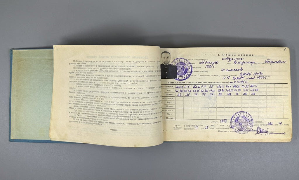 [Lot of 3] Documents Pilot Flight Logbook Naval Aviation Navigator Medical USSR