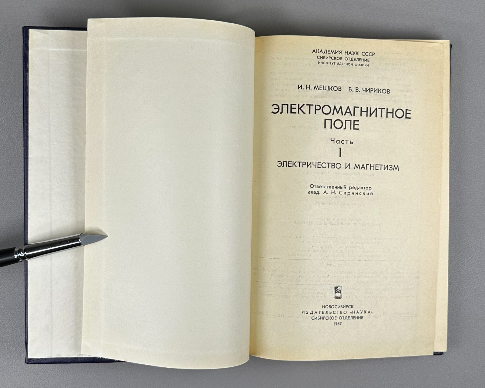 Signed Мешков Чириков Электромагнитное поле 1987 Chirikov Electromagnetic Field