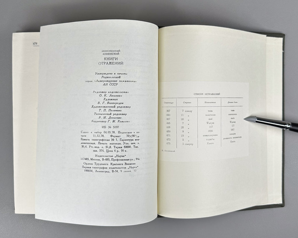 Annensky Books of Reflections 1979 Анненский Книги отражений Лит. памятники