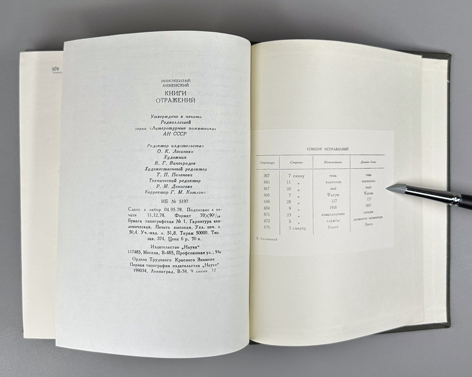 Annensky Books of Reflections 1979 Анненский Книги отражений Лит. памятники