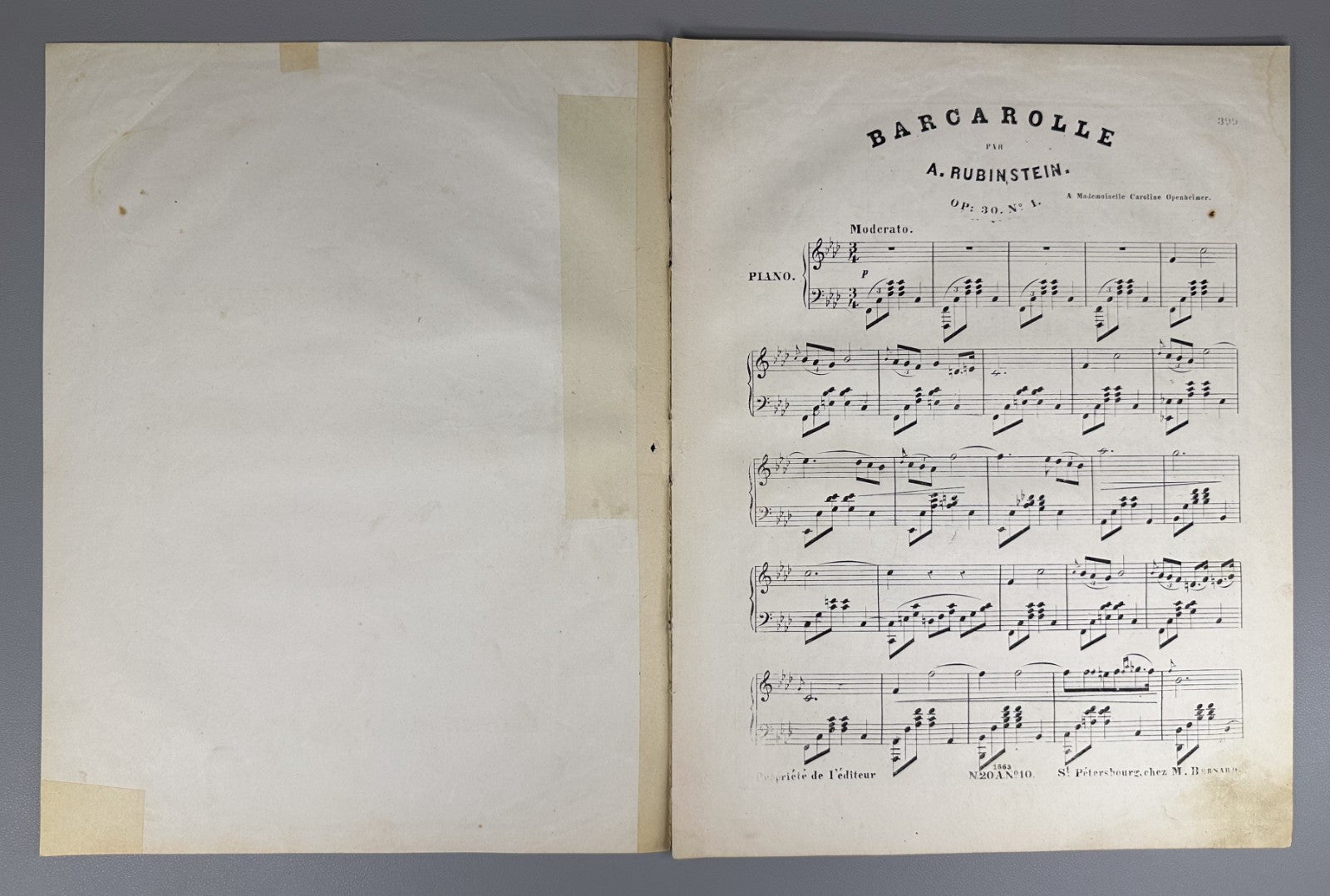 Lot of 4 Anton Rubinstein Sheet Music Piano Score Lifetime 1890 Moscow 1st ed.