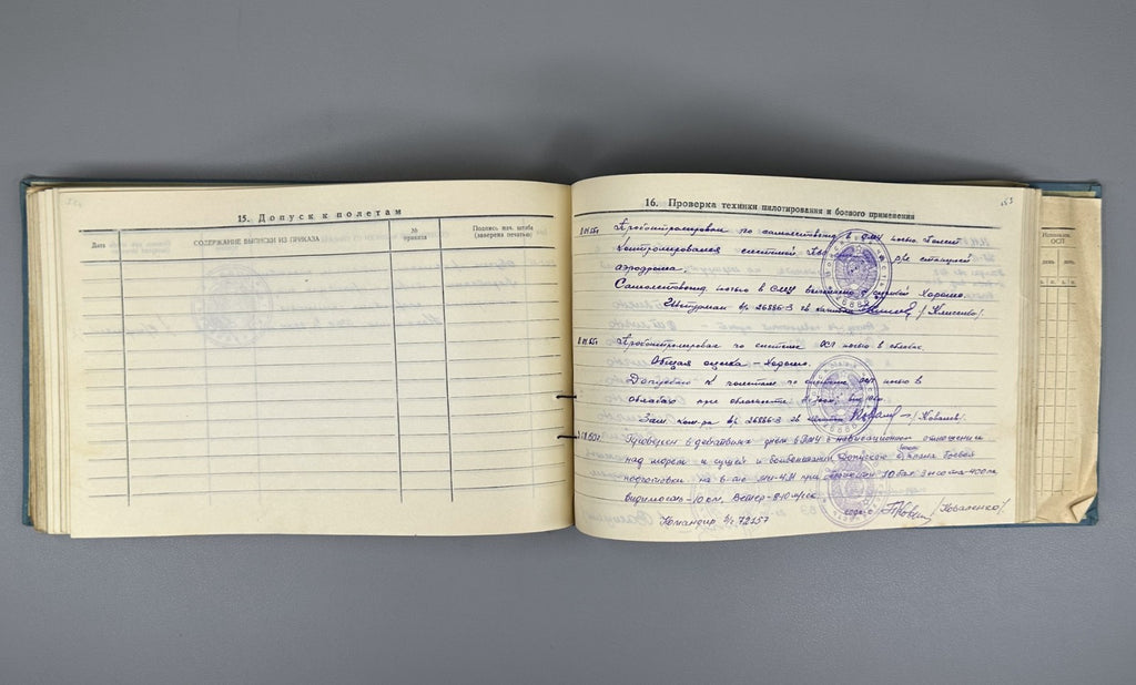 [Lot of 3] Documents Pilot Flight Logbook Naval Aviation Navigator Medical USSR
