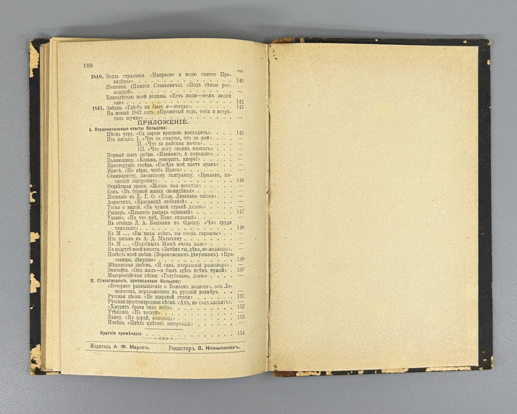 Koltsov Poems Russian Literature 1892 Кольцов Стихотворения Санкт-Петербург