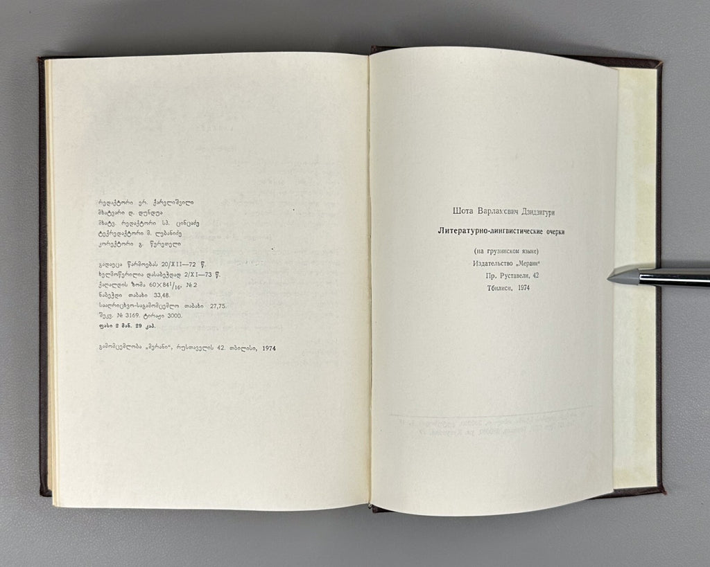 Shota Dzidziguri Literary and Linguistic Essays 1974 Georgian ძიძიგური
