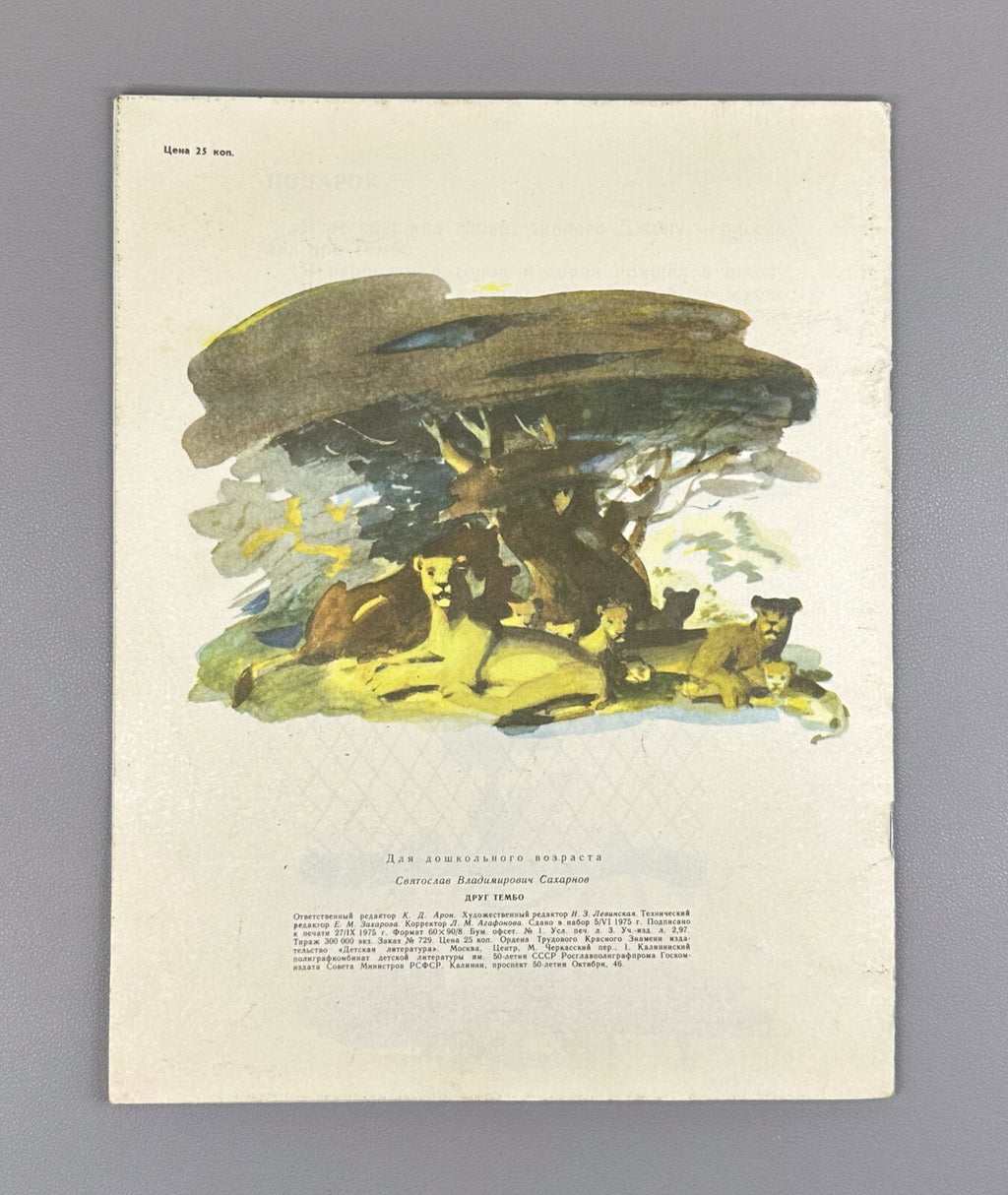 Sakharnov Friend Tembo Russian Children’s paper book 1976 Сахарнов Друг Тембо