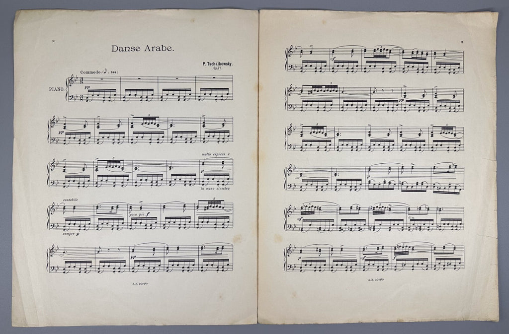 Tchaikovsky Nutcracker Arab Dance piano Sheet music Чайковский Щелкунчик Ноты