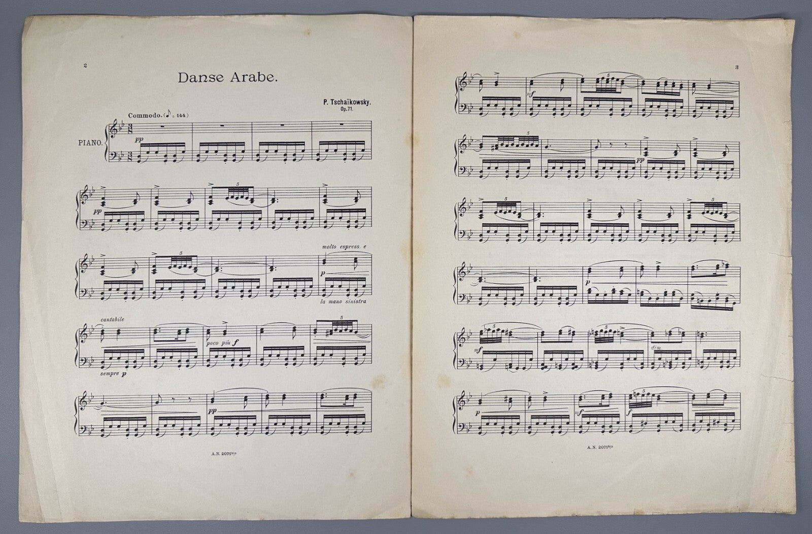 Tchaikovsky Nutcracker Arab Dance piano Sheet music Чайковский Щелкунчик Ноты