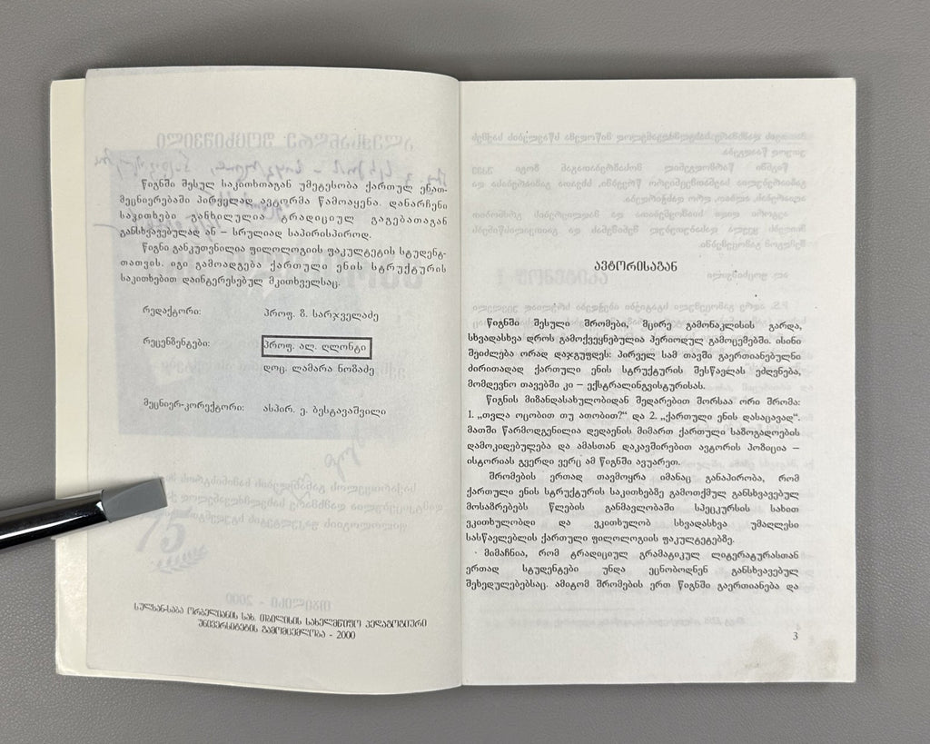 Fotskhishvili Georgian Language Linguistic and Extralinguistic Aspects 2000