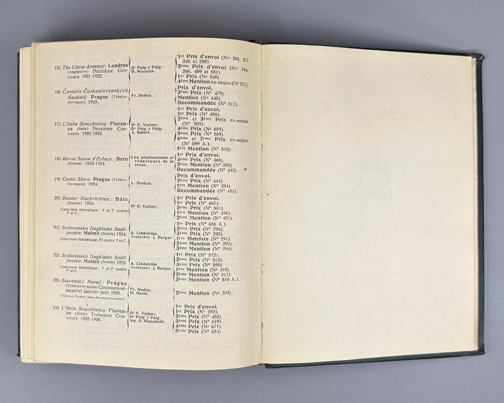 Henri Rinck 700 fins de partie 700 Chess Endgames 1927 First edition J. Berger