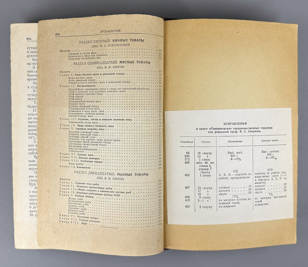 Food Products USSR Cooking 1954 Товароведение продовольственных товаров Смирнов